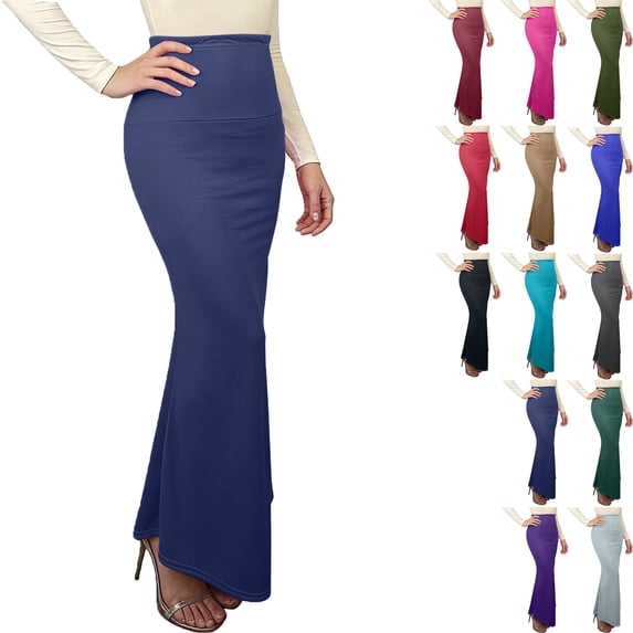Women's Long Pencil Skirt High Waisted Summer Bodycon Tight Maxi Skirts Women Solid Stretchy Bodycon Maxi Skirt for Elegant Casual Office Wear