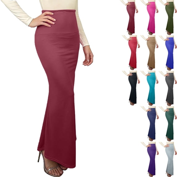 Women's Long Pencil Skirt High Waisted Summer Bodycon Tight Maxi Skirts Women Solid Stretchy Bodycon Maxi Skirt for Elegant Casual Office Wear