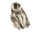 thumbnail image 1 of Women's Long Plaid Blanket Scarf Chunky Oversized Winter Fall Warm Big Tartan Scarves Wrap Shawl Ladies Gifts Light Brown Free, 1 of 3