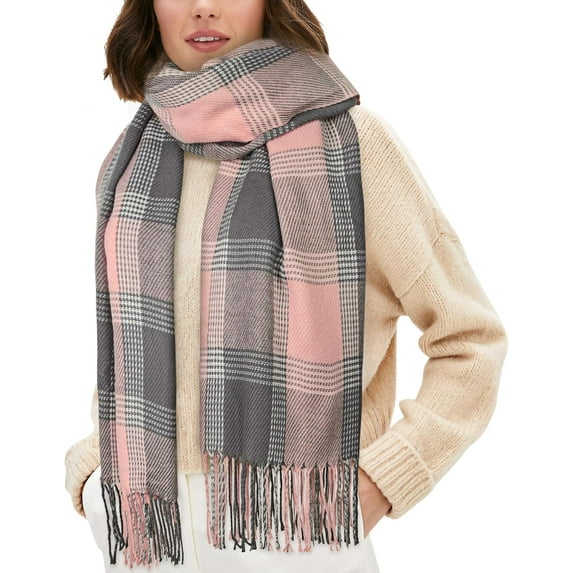 Women's Long Plaid Blanket Scarf Chunky Oversized Winter Fall Warm Scarf Big Tartan Scarves Wrap Shawl Ladies Gifts