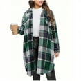 thumbnail image 1 of Women's Long Plaid Shirt, Fall Flannel Jackets, Comfy Fashion Button up Lapel Collar Long Sleeve Tops with Pockets, 1 of 2