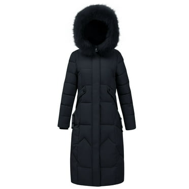 Women's Long Puffer Coat 2025 - Faux Fur Hooded Parka Baggy Down Jacket Thermal Winter Outerwear