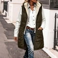 thumbnail image 1 of Women's Long Puffer Vest Sherpa Fleece Lined Sleeveless Jacket Winter Warm Quilted Padded Heavyweight Coats with Hood Pockets Zip Up Fall Casual Outerwear Coat Cold Weather, 1 of 7