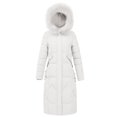 thumbnail image 1 of Women's Long Quilted Puffer Jackets Winter Warm Full Zip Hooded Coat Cotton Padded Down Warm Jacket Outerwear (2XL, White), 1 of 6