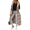 thumbnail image 1 of Winter Women Sleeveless Hooded Vest Coat Casual Solid Warm Parka Vest, 1 of 4
