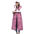 thumbnail image 1 of Women's Long Quilted Vest Winter Down Vest Transition Vest Winter Jacket Long Vest Winter Vest Lightweight Warm Quilted Casual Zip Puffer Jacket with Hood Down Coat, 1 of 3