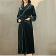 thumbnail image 1 of Women's Long Robe Plus Size Fuzzy Fleece Housecoat Maxi Full Length Plush Flannel Soft Long Sleeve Bathrobes with Pockets, 1 of 8