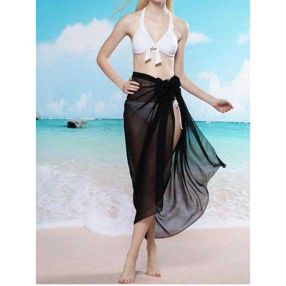 Women's Long Sarong Wrap Plus Size Floral Beachwear Wrap Dress Bathing Suit Swimwear Swimsuit Cover ups Pareo Skirt