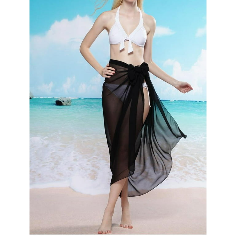 Women's Long Sarong Wrap Plus Size Floral Beachwear Wrap Dress