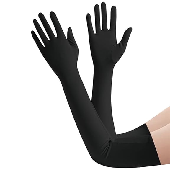 Women's Long Satin Gloves for Weddings, Prom, Formal Events - Stretchy Elbow Length Evening Gloves