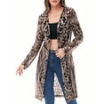 thumbnail image 1 of Women's Long Sequin Cardigan Open Front Sheer Duster Jacket- XX Large, Black Gold, 1 of 1