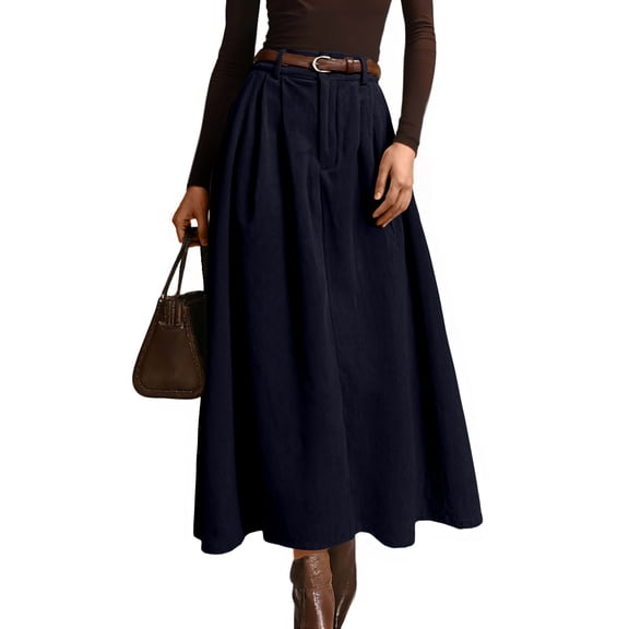 Women‘s Long Skirt, High Waist Flowy Maxi in a Basic Solid Color, Essential Wardrobe Piece for Boho Style, Church, or Comfortable Everyday Elegance. Black 2XL