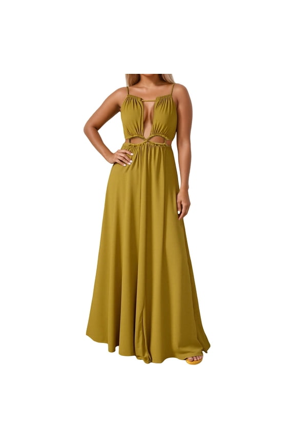 Women's Long Skirt Suit Set Elegant Dressy Casual Outfit Sleeveless Maxi Dress With Straps Versatile For Daily Wear