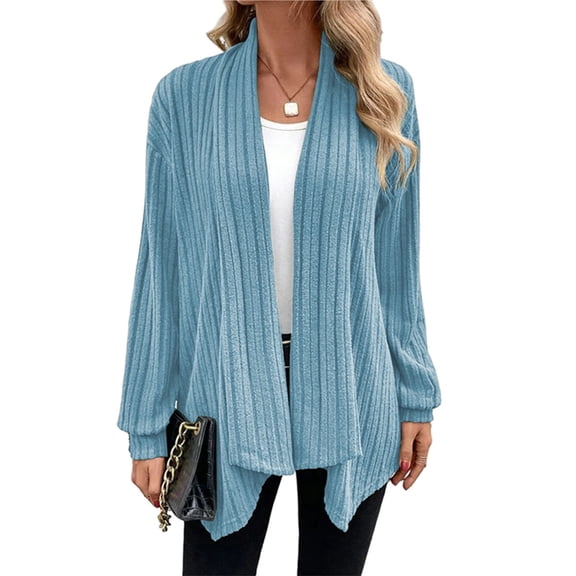 Women's Long Sleeve Asymmetrical Knit Open Front Cardigan Outwear XXL