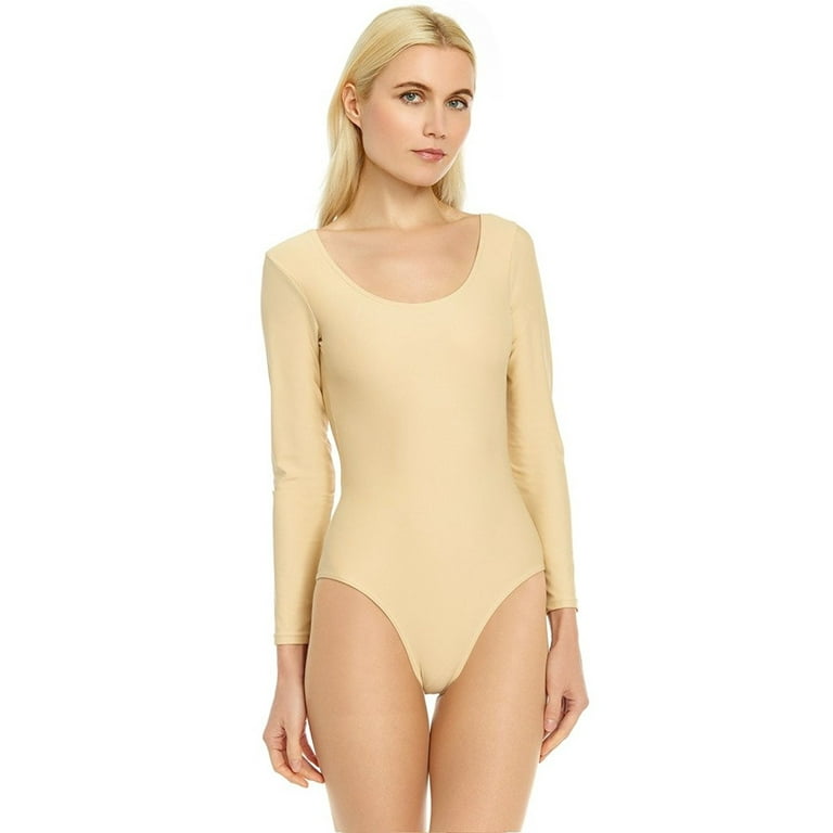 Skin coloured leotard outlet with long sleeves