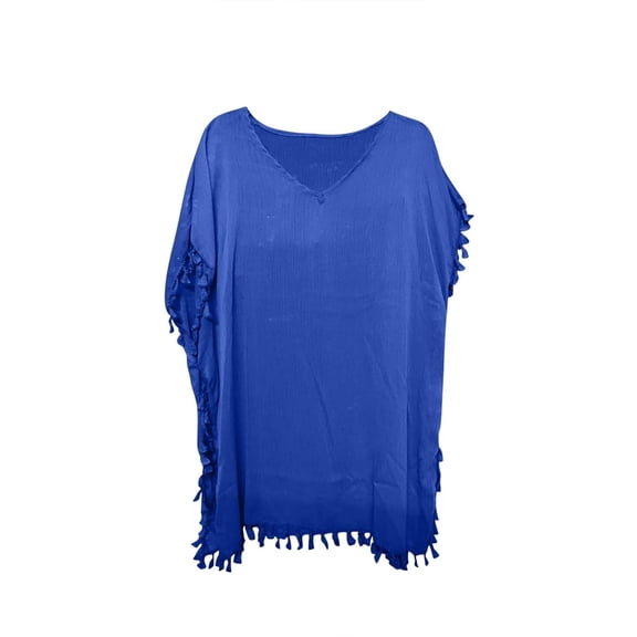 Women‘s Long Sleeve Beach Cover Up - Lightweight Tunic Dress for Poolside, Resort Vacation and Sun Protection