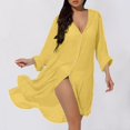 thumbnail image 1 of Women's Long Sleeve Beach Cover Up, UPF Sun Protection Hooded Cardigan, Bikini Cover Shirt for Swimming, Sports and Casual Wear Yellow A, 1 of 7