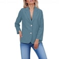 thumbnail image 1 of Women's Long Sleeve Blazer Business Dressy Casual Button Office Suit Jacket Loose Fit Coats with Pockets Fashion V-Neck Lapel Long Sleeve Tops 2025 Fall Outwear, 1 of 6