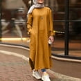 thumbnail image 1 of Women's Long Sleeve Button Down Abaya Casual Dress Dubai Outfits Burka Hijab for Women Girls Dress Maxi Hijabs for Women Polyester Chiffon Scarf Maxi Dress Long Sleeve Chiffon Dress Men Maxi, 1 of 4