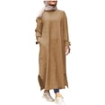 thumbnail image 1 of Women's Long Sleeve Button Down Abaya Casual Dress Dubai Outfits, 1 of 2