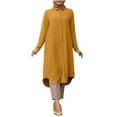 thumbnail image 1 of Women's Long Sleeve Button Down Abaya Casual Dress Dubai Outfits, 1 of 2