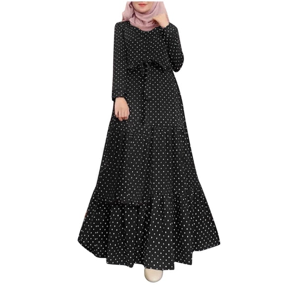 Women's Long Sleeve Button Down Abaya Casual Dress Dubai Outfits