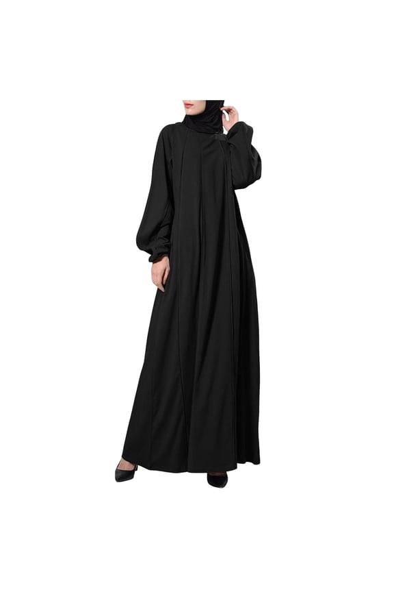 Women's Long Sleeve Button Down Abaya Casual Dress Dubai Outfits