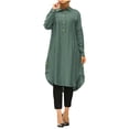 thumbnail image 1 of Women's Long Sleeve Button Down Abaya Casual Dress Dubai Outfits, 1 of 2