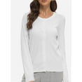 thumbnail image 1 of Women's Long Sleeve Button Down Crew Neck Classic Sweater Cardigan, 1 of 6