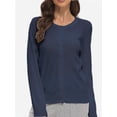 thumbnail image 1 of Women's Long Sleeve Button Down Crew Neck Classic Sweater Cardigan, 1 of 6