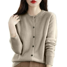 MixMatchy Women s Soft Basic Long Sleeve Button Down Classic V Neck Knit Cardigan Sweater Walmart