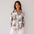thumbnail image 1 of Women's Long Sleeve Button Down Shirt Casual Printed Blouse, 1 of 5