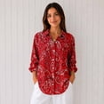 thumbnail image 1 of Women's Long Sleeve Button Down Shirt Casual Printed Blouse, 1 of 5