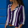 thumbnail image 1 of Women's Long Sleeve Button Down V Neck Striped Print Chiffon Shirt Top,Womens Tops Long Sleeve Shirts for Women Button Up Stripes Casual Blouses, 1 of 5