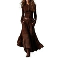 thumbnail image 1 of Women s Long Sleeve Button Front Maxi Dress with Belt Patchwork Plaid Design Multiple Color Options Flowy Full Length Skirt Side Pockets Elegant Dress, 1 of 5