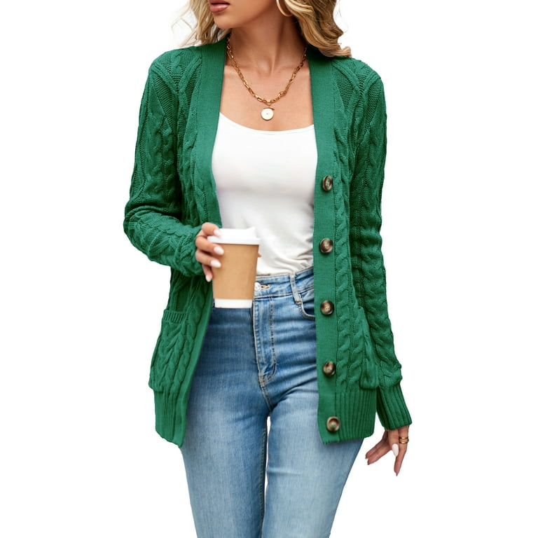 Loose knit open front cardigan sale