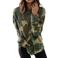 Women's Long Sleeve Camo Sweatshirt Leopard Print Pullover Tops