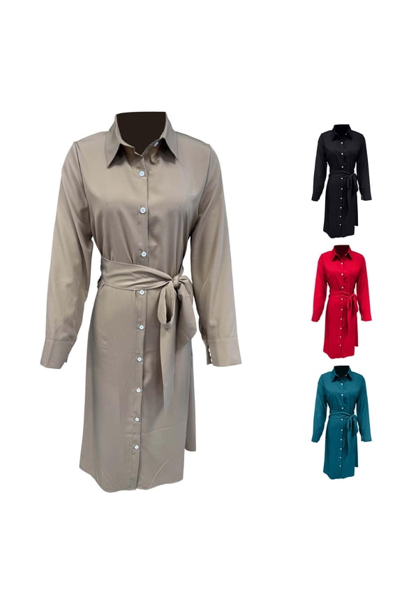 Women's Long Sleeve Cardigan Sweater Elegant Solid Color Duster Coat Casual Loose Fit Knit Open Front Wrap Dress Cropped Cardigan S