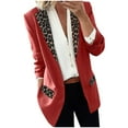 thumbnail image 1 of Women's Long Sleeve Casual Blazers Label Button Open Front Tuxedo Leopard Printed Jacket Suit Winter Coats for Women, 1 of 4