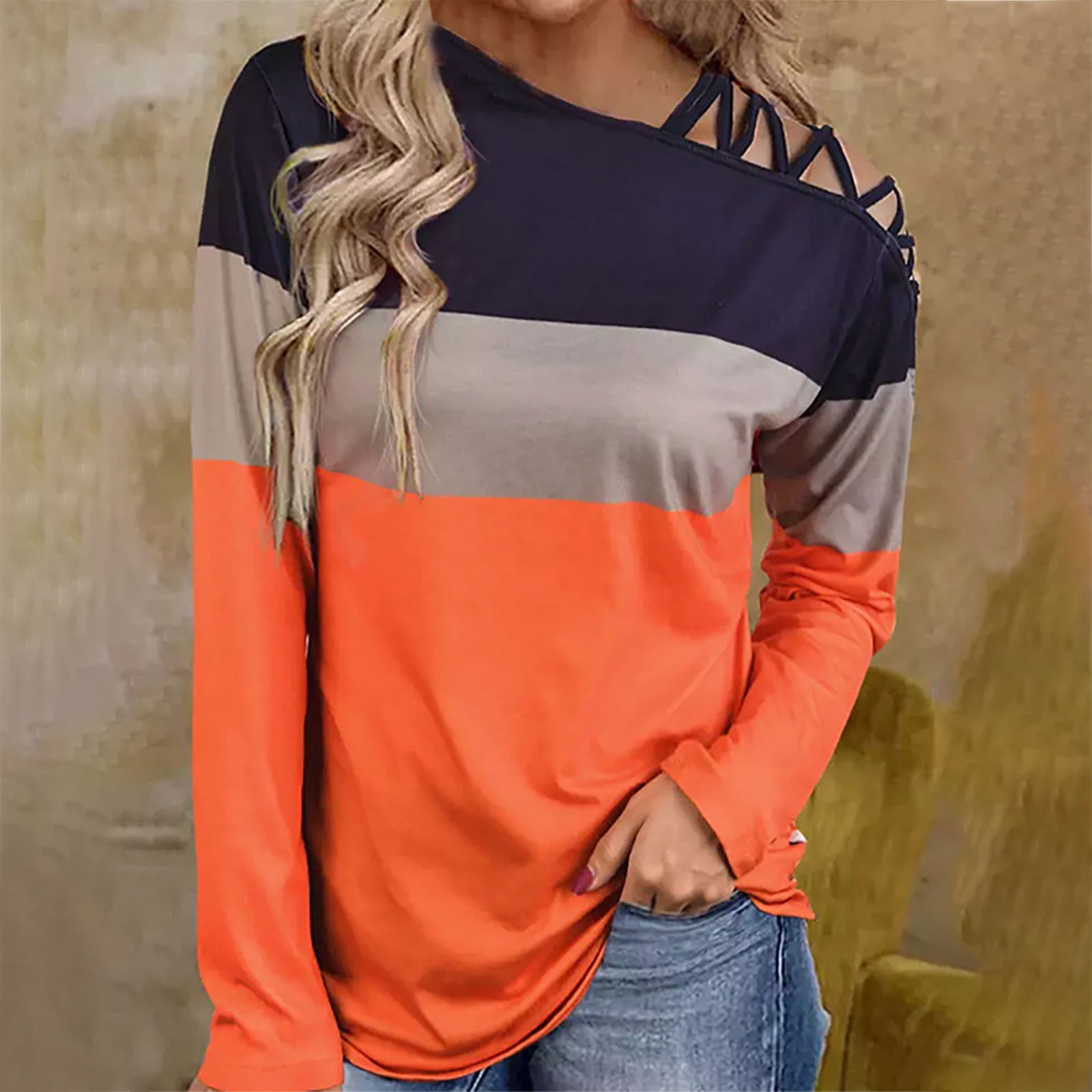 Cardigan Sweaters for Women Graphic Sweater Women Lightweight Sweater Strip  Off Shoulder Knit Tops Casual Loose Blouse Shirt Sweaters for Women