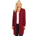thumbnail image 1 of Moa Collection Women's Long Sleeve Casual Duster Classic Solid Long Body Cardigan, 1 of 5