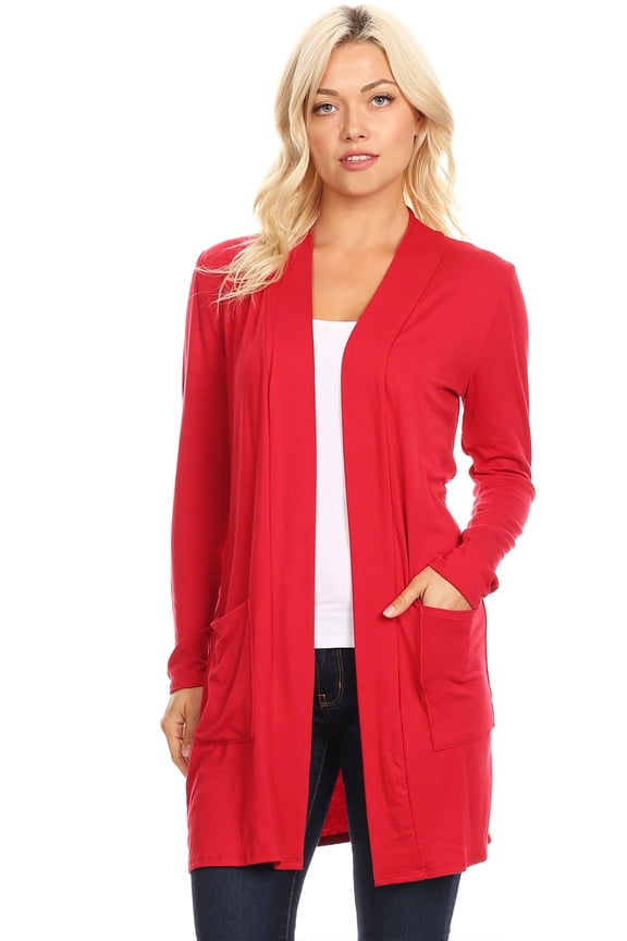 Women's Long Sleeve Casual Duster Classic Solid Long Body Cardigan