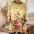 thumbnail image 1 of Women's Long Sleeve Casual Loose Fit T-Shirt with Pockets for Everyday Wear, 1 of 7