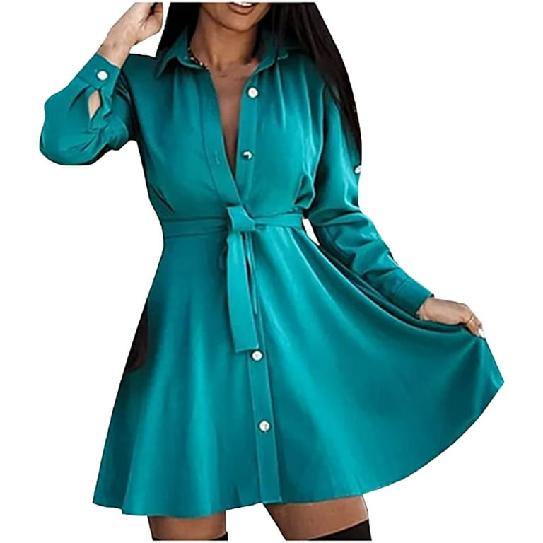 Casual Solid Patchwork V Neck Long Sleeve Plus Size Dresses (Without Belt) Casual Solid Patchwork V Neck Long Sleeve Plus Size Dresses (Without Belt)