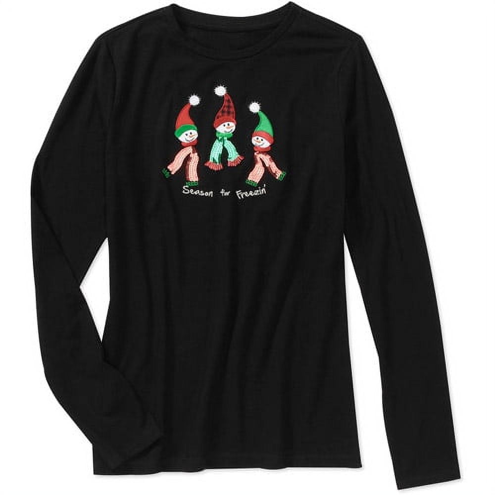 Women's Long Sleeve Christmas Season Tee - Walmart.com