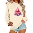thumbnail image 1 of Women’s Long Sleeve Christmas Sweatshirt with Xmas Tree Print Loose Fit Crewneck Pullover Casual Holiday Top for Fall and Winter 2025 Festive Outfit, 1 of 6