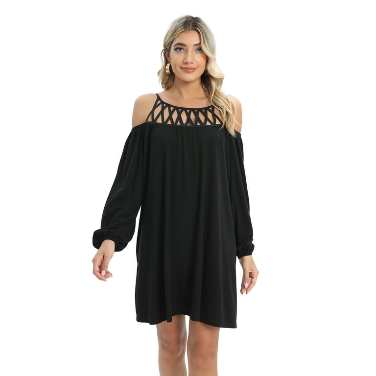 knee length dresses for ladies Loose Maxi Dress with drop Shoulders main image 1