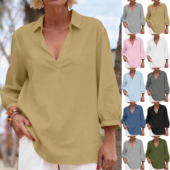 Women's Long Sleeve Collared Button Down Shirt Tops Blouses Tees Solid Color Plain Regular Fit Casual Daily Wear Work Office Vacation Fashion Essential Gift for Women | CSEONE,Green XL