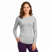 COUVER Women's Long Sleeve Crew Neck Classic Fit T-Shirt Heather Gray Small