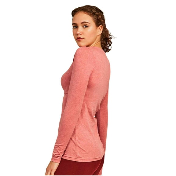 Women's Long Sleeve Crew Neck Fit T-Shirt, Heather Red S, 1 Pack